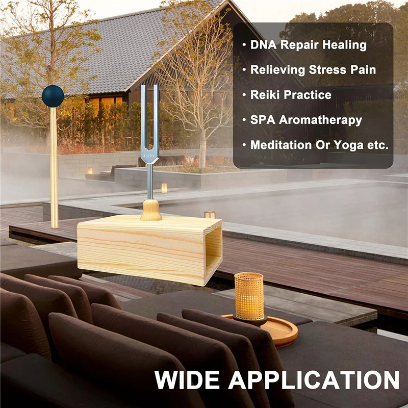 432 Гц Тюнинг вилки со резонансный ящик для исцеления звука настройки вилочного