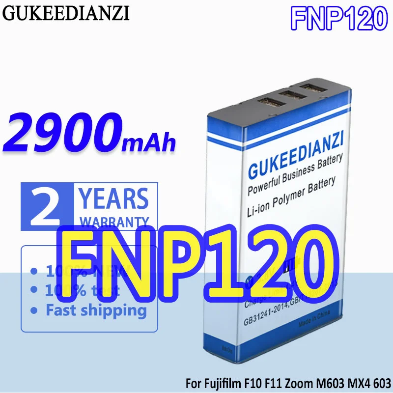 

Bateria FNP120 (M603) 2900mAh High Capacity Battery For Fujifilm FinePix F10 F11 Zoom M603 MX4 603 High Quality Battery