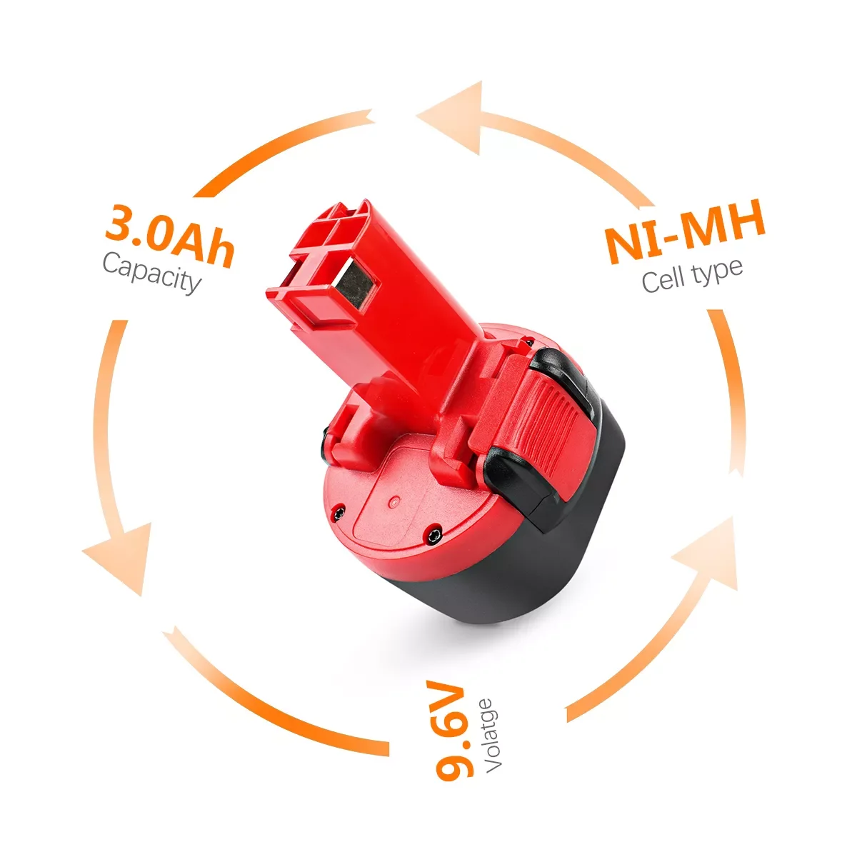 

Powtree 9.6V 4000mAh Rechargeable Battery for Bosch BAT048 BAT100 BAT119 2607335272 2607335461 GSR Power Tools Battery 9.6 V