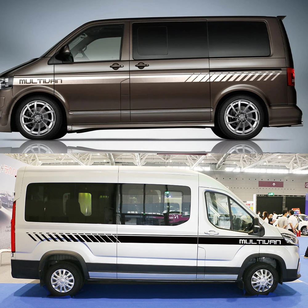 2PCS Car Door Waist Line Stickers For Volkswagen VW Multivan T4 T5 T6 Transporter Accessories Camper Van Vinyl Decals - купить по