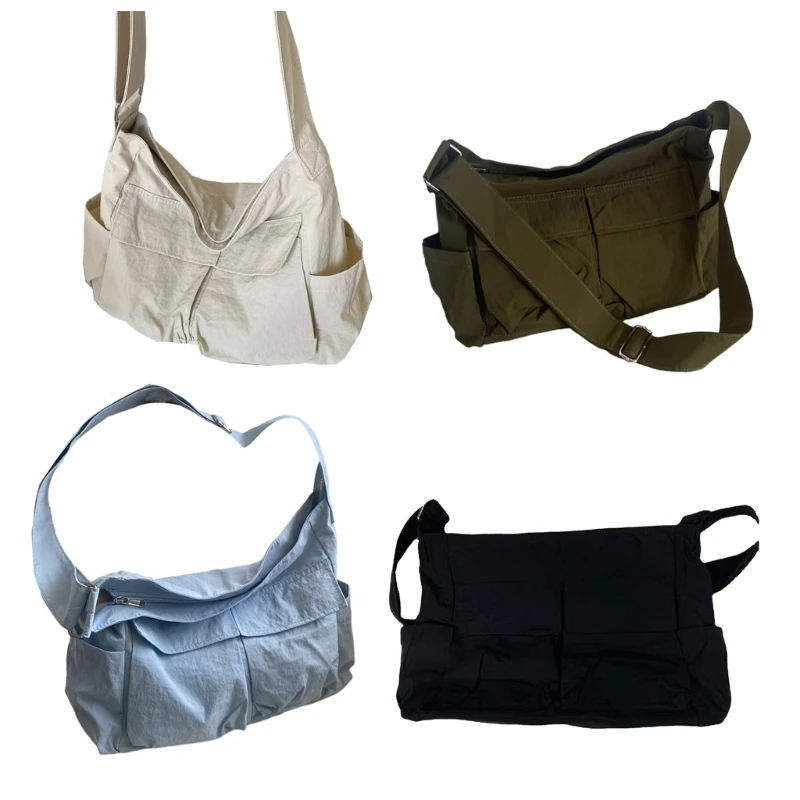 

4XFF Shoulder Bag Solid Color Fashion Bag Schoolbag Black/White/Green/Blue