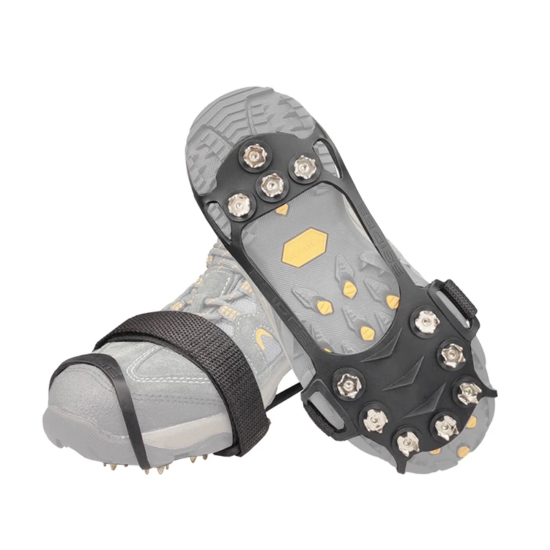 Universal Non-Slip Gripper Spikes Ice Gripper 11Teeth Studs Anti-Slip Over Shoe Durable Cleats Elasticity Outdoor Snow Walking