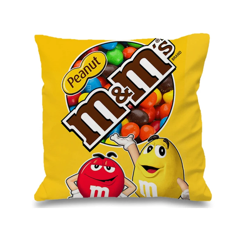 

Couch Pillows for Bedroom M&M'S Cushion Cover 40x40cm Decoration Living Room Throw Pillow Covers Decorative Bed Cushions Sofa