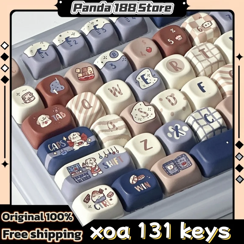 Кофейная собака тема клавиатуры 131 клавиша Xoa Cherry Profile Pbt горячая сублимационная