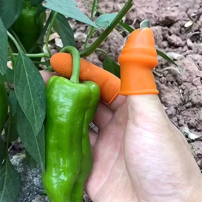 

Силиконовый нож для большого пальца протектор для пальцев нож для урожая овощей лезвие для растений ножницы Режущие кольца садовые перчатки