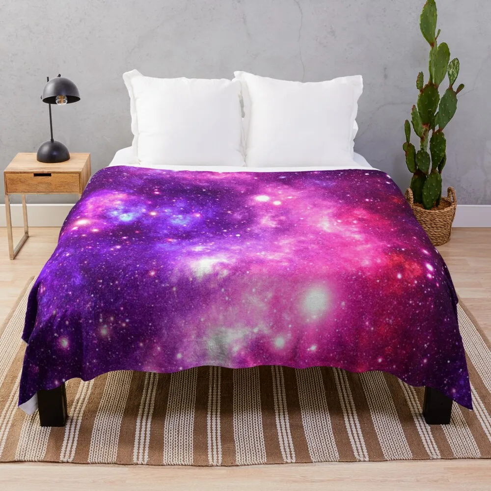 

Pink Purple Galaxy Nebula Throw Blanket sofa blanket with tassels extra large throw blanket oversized throw blanket