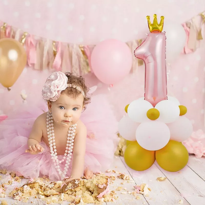

2022 New Products Balloons 36inch Number 1 Golden Crown Foil Balloons 1st Birthday Party Decorations Kids Boy Girl One Year Ol