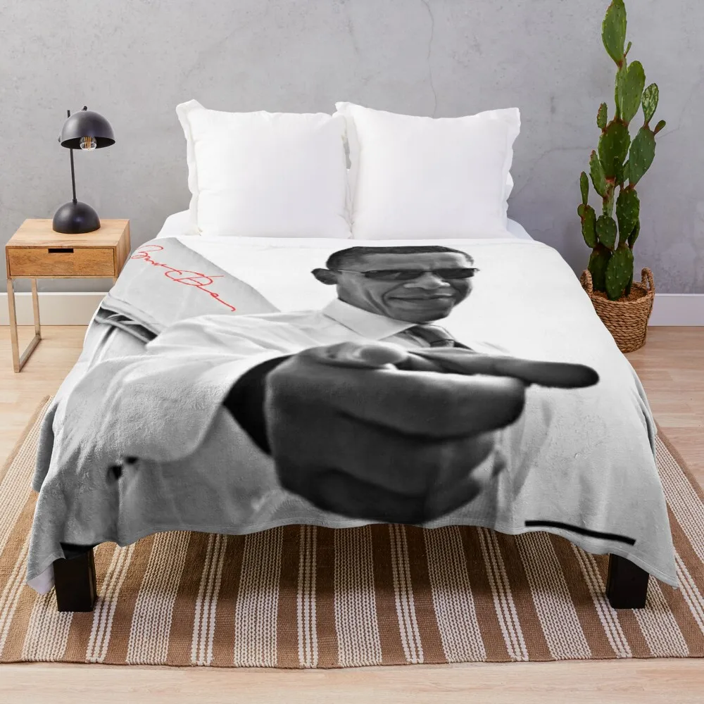 

Obama Throw Blanket Thermal Blanket Blanket Luxury Fleece Fabric Soft Plaid