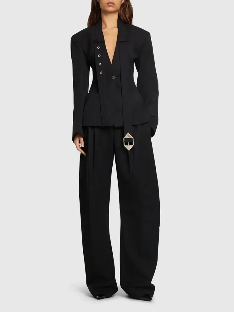 Новая яркая летняя куртка 2024 модная и элегантная официальная с поясом украшением