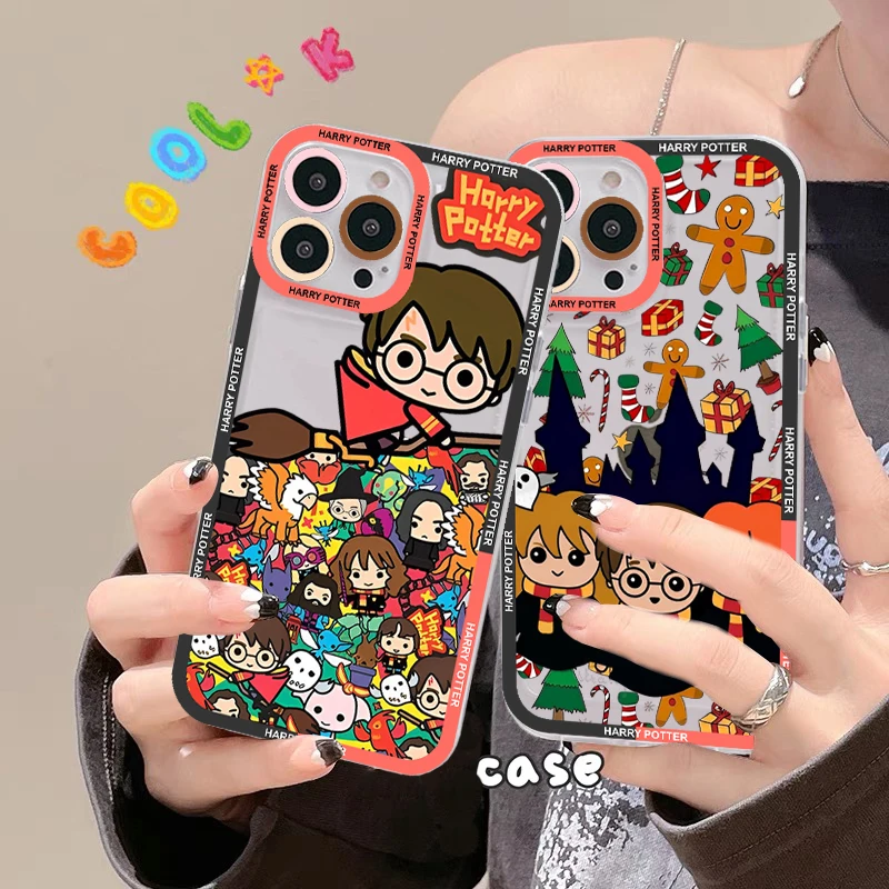 

Wand P-Potters Cartoon H-Harries Phone Case For iPhone 11 12 13 14 Mini Pro Max XR X XS TPU Clear Case For 8 7 6 Plus SE 2020