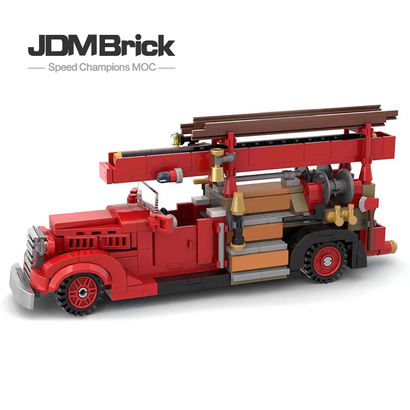 

Domestic Building Block MOC-35195 Fire Truck Toy Set Splicing Old Style Car V8-85 Boys' Toy