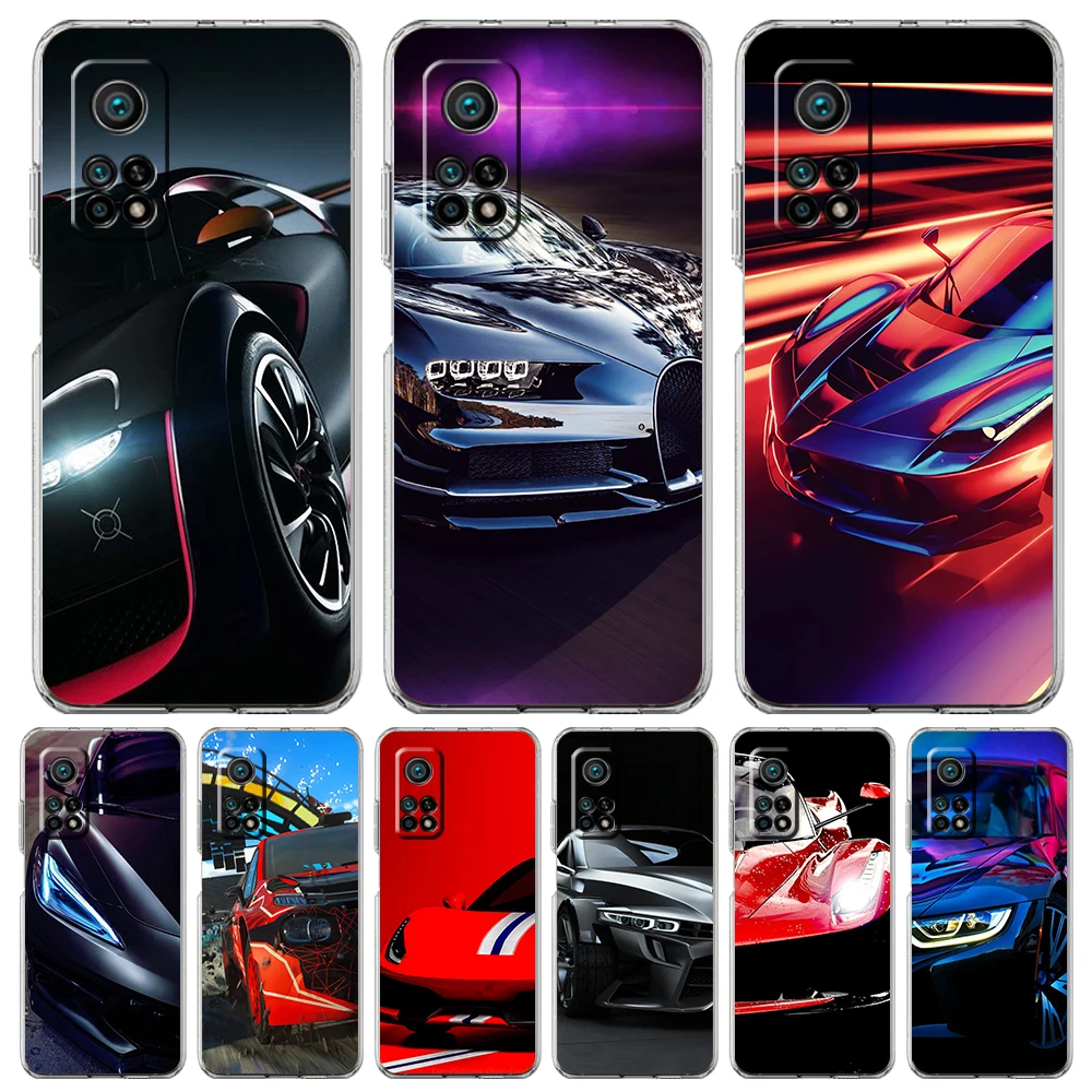 

Sports Cars Transparent Phone Case For Xiaomi Mi Poco X3 X4 NFC F3 M3 M4 12 11 Ultra 11T 11X Pro Lite 5G Soft Shell Fundas Coque