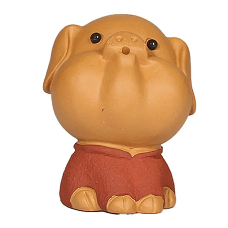 

Toot Pig Creative Sculpture Yixing Purple Sand Tea Pet Ornament Flower Pot Tea Tray Decor Crafts Home Decoration Accessories