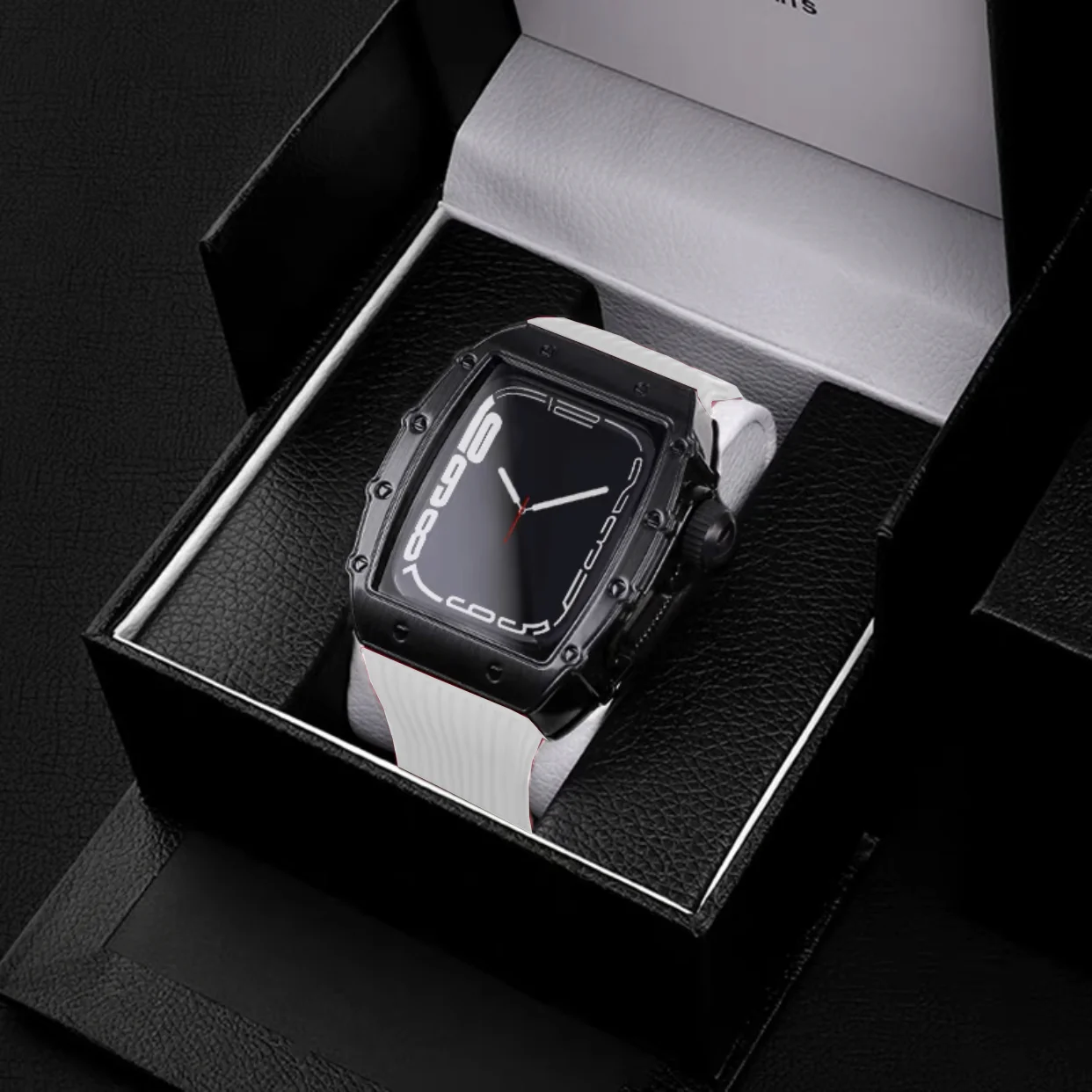 Modification Kit Case For iwatch 8 7 45mm 41mm Stainless Steel For Apple Watch Band 6 5 4 SE 44MM 41MM Rubber Strap Diy Mod Set