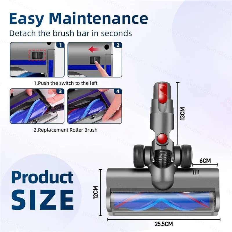A25F-V1210 Detect Тонкая цифровая чистящая головка, замена головки Dyson с зеленым светодиодом для ковров (art.: 3920d273de71d) - 3920d273de71d