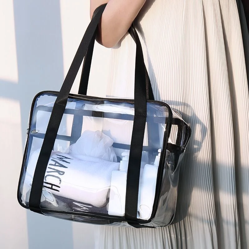 Transparent Cosmetic Bag Beach Bag Waterproof Travel Double 