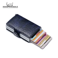 anti rfid bank id credit card holder wallet leather passes aluminum business card double case protector cardholder pocket israel