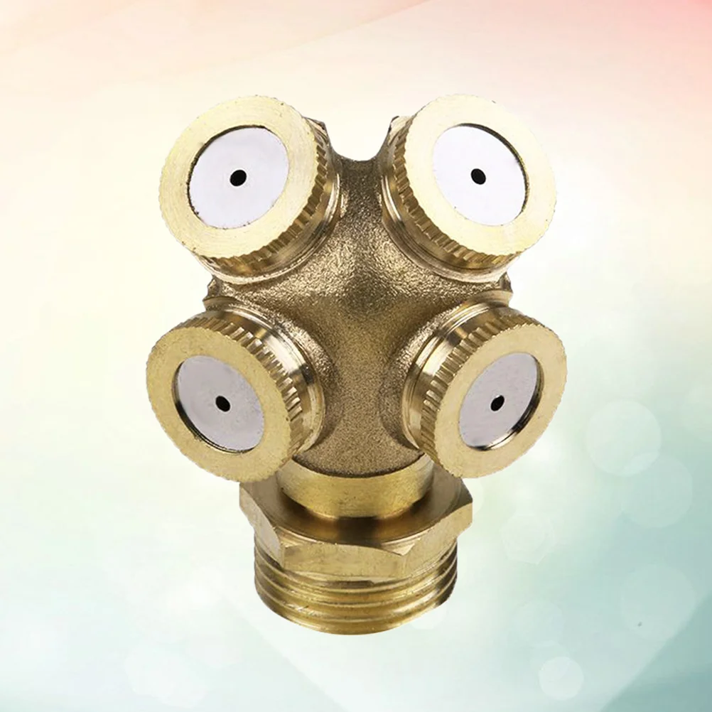 

4pcs Spray Nozzle Copper Agricultural 4 Hole Sprinklers Fitting Spray Nozzle for Irrigation Yard Garden