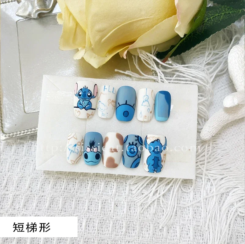 Disney Stitch накладные ногти милый мультфильм Лило и Стич патч для ногтей DIY 3D маникюр