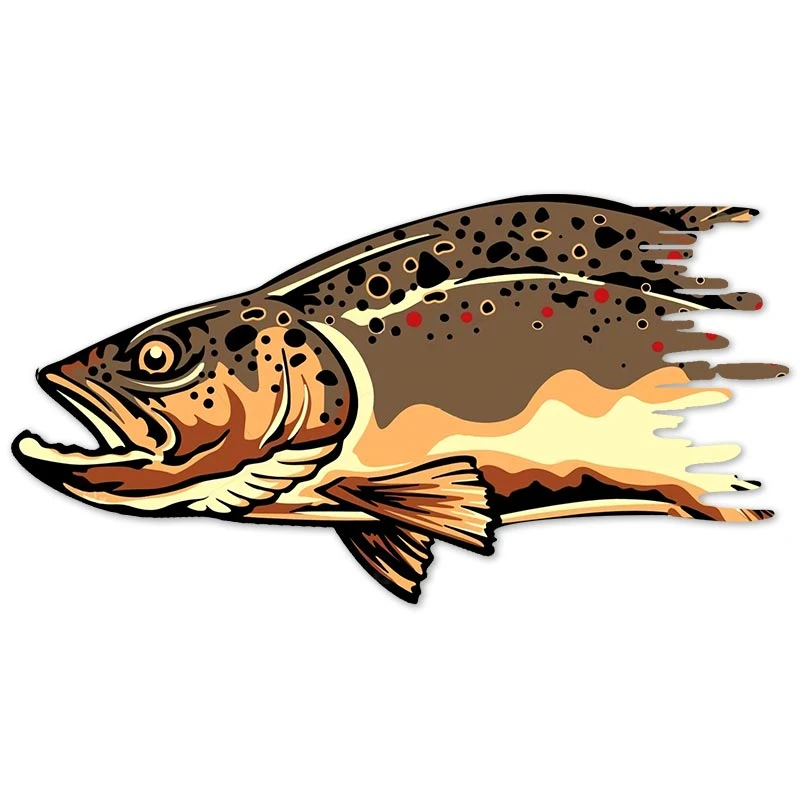 

New Car Decor for Trout Fish Motorcycle Car Stickers Auto Refrigerator Decal Graffiti VAN JDM RV Campervan Waterproof Sticker