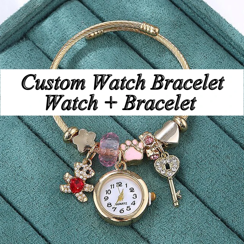 Personality Custom Quartz Watch Bracelet Beads For Jewelry Making Stainless Steel Bracelets Charms Butterfly Daisy Ballet Dancer