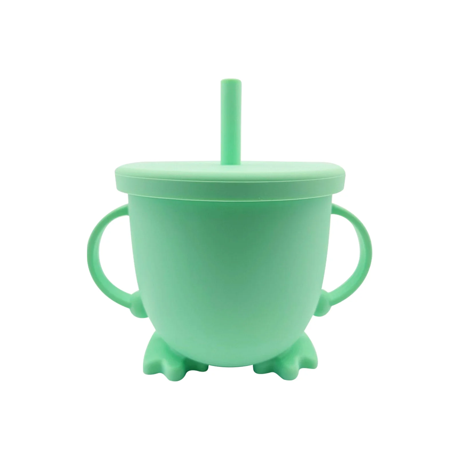 

Чашка Sippy, милая мягкая силиконовая детская посуда для напитков, питьевая, 150 мл, с крышкой, тренировочная бутылка с ручкой для кормления ребе...