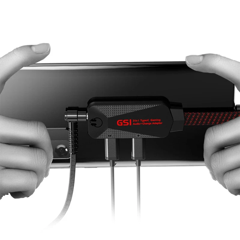 

GS1 Chicken Game Phone Sound Card 3 in 1 Mobile Phone Game Sound Card with Charger Adapter USB-C Type-C to 3.5mm Charge