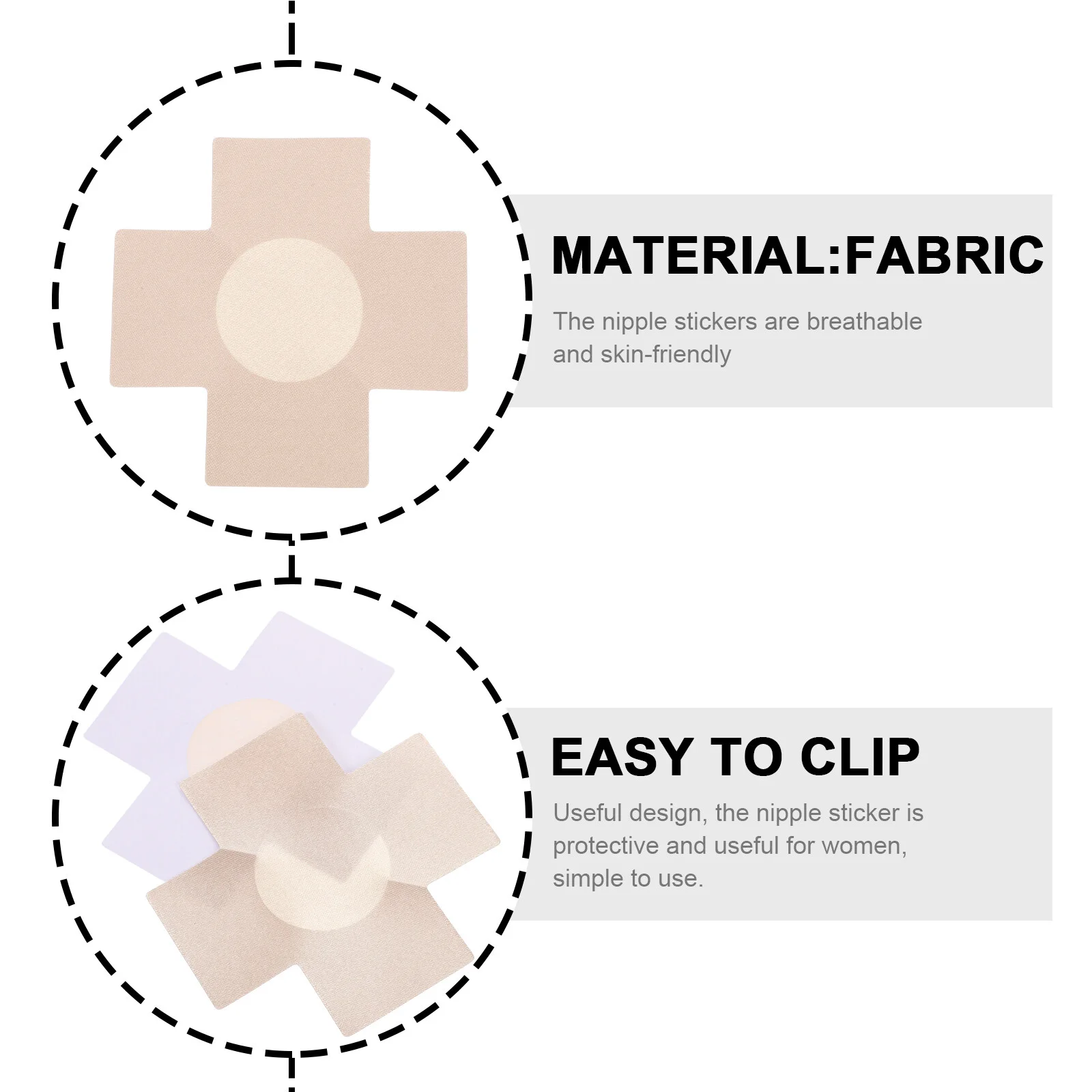 5 Pairs Stickers Cross Pasties Shape Breast Cloth Swimming Pool