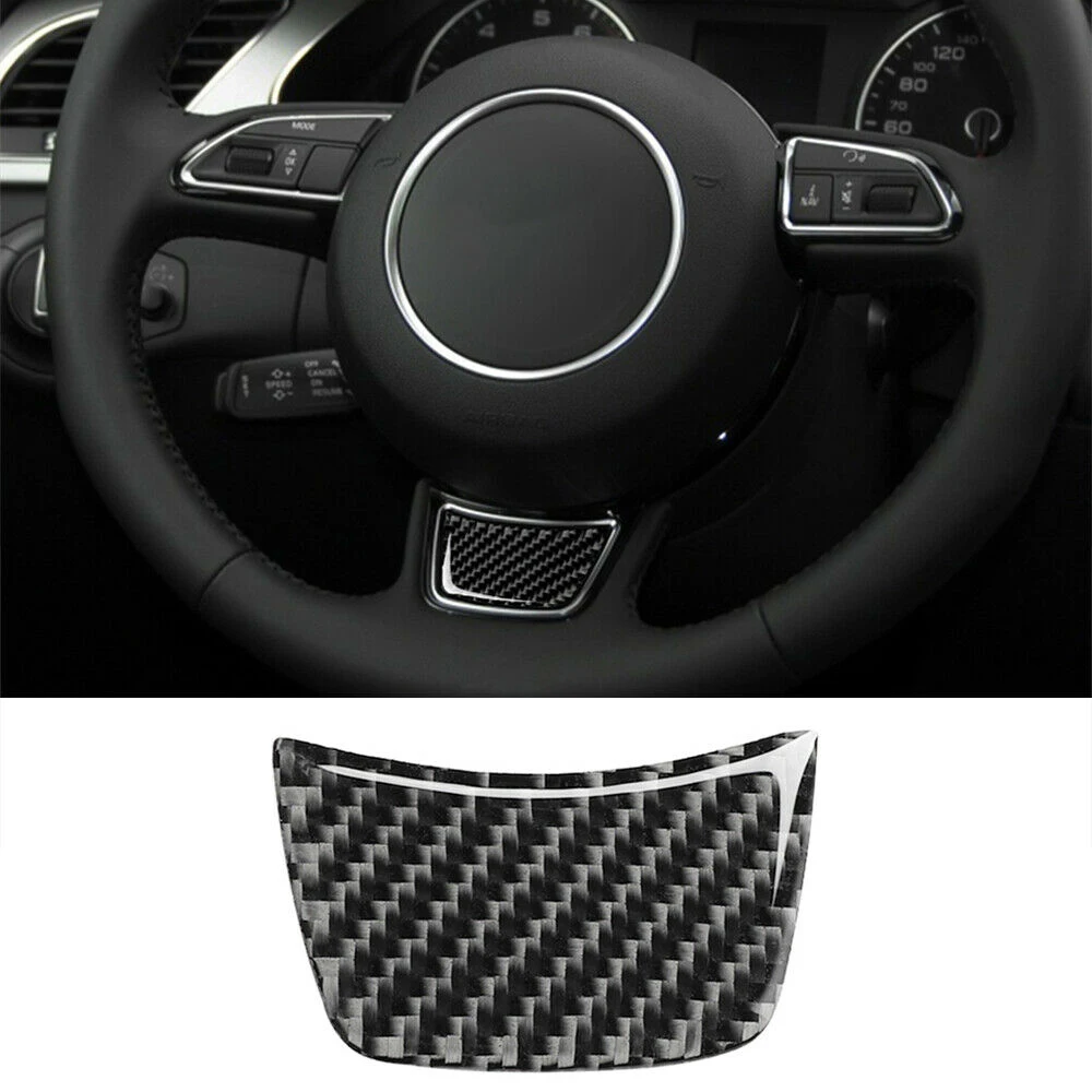 

Car Steering Wheel Sticker Trim Carbon Fiber Decoration Allroad Sportback Car Accessories For Audi A6 C7 12-18 A7 a4L A3 Q3 Q5