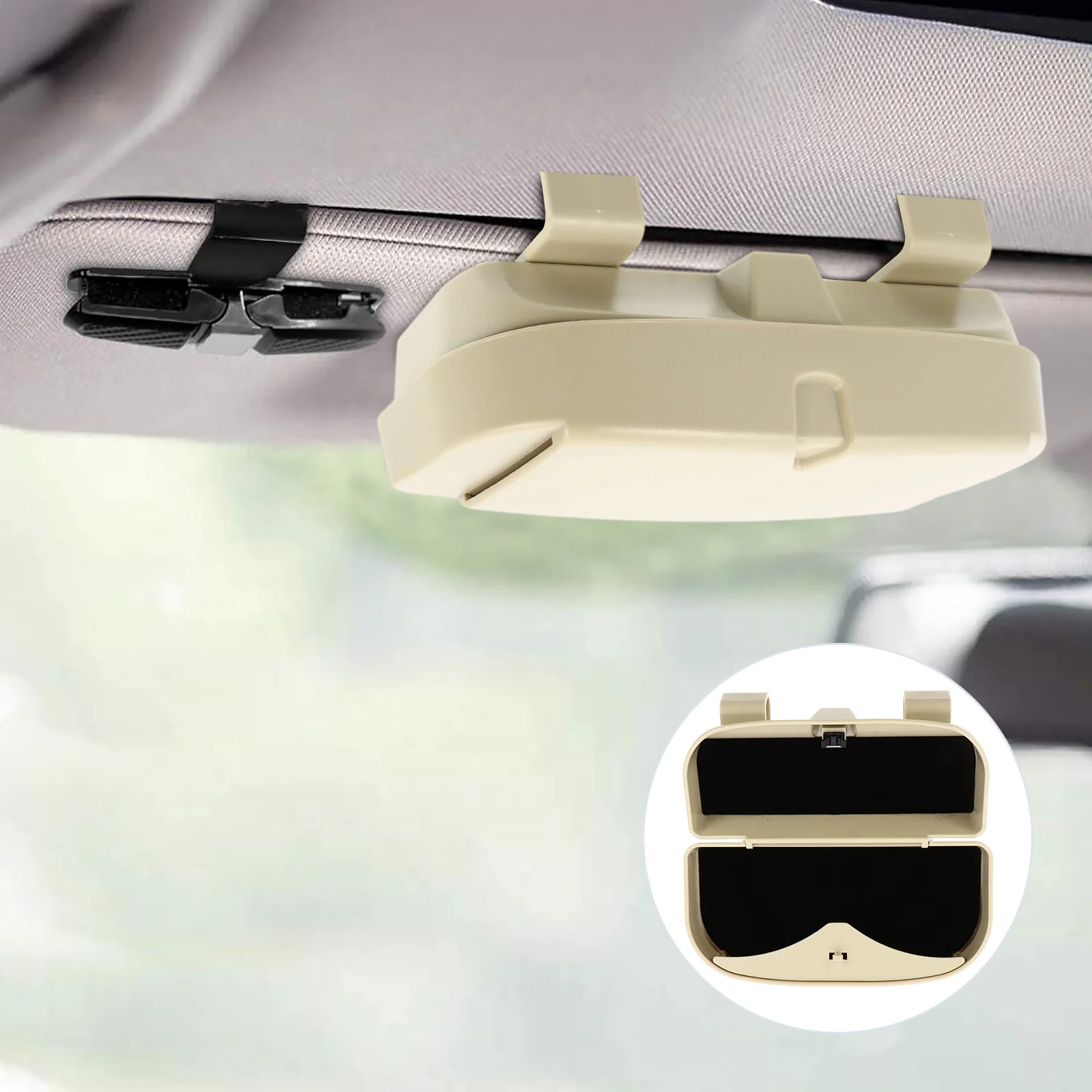 

Clip Holder Car Sunglasses Sunglass Glasses Boxvisor Case Suede Storage Eye Vehicle Ticket Trunk Eyeglasses Automobile Mounted