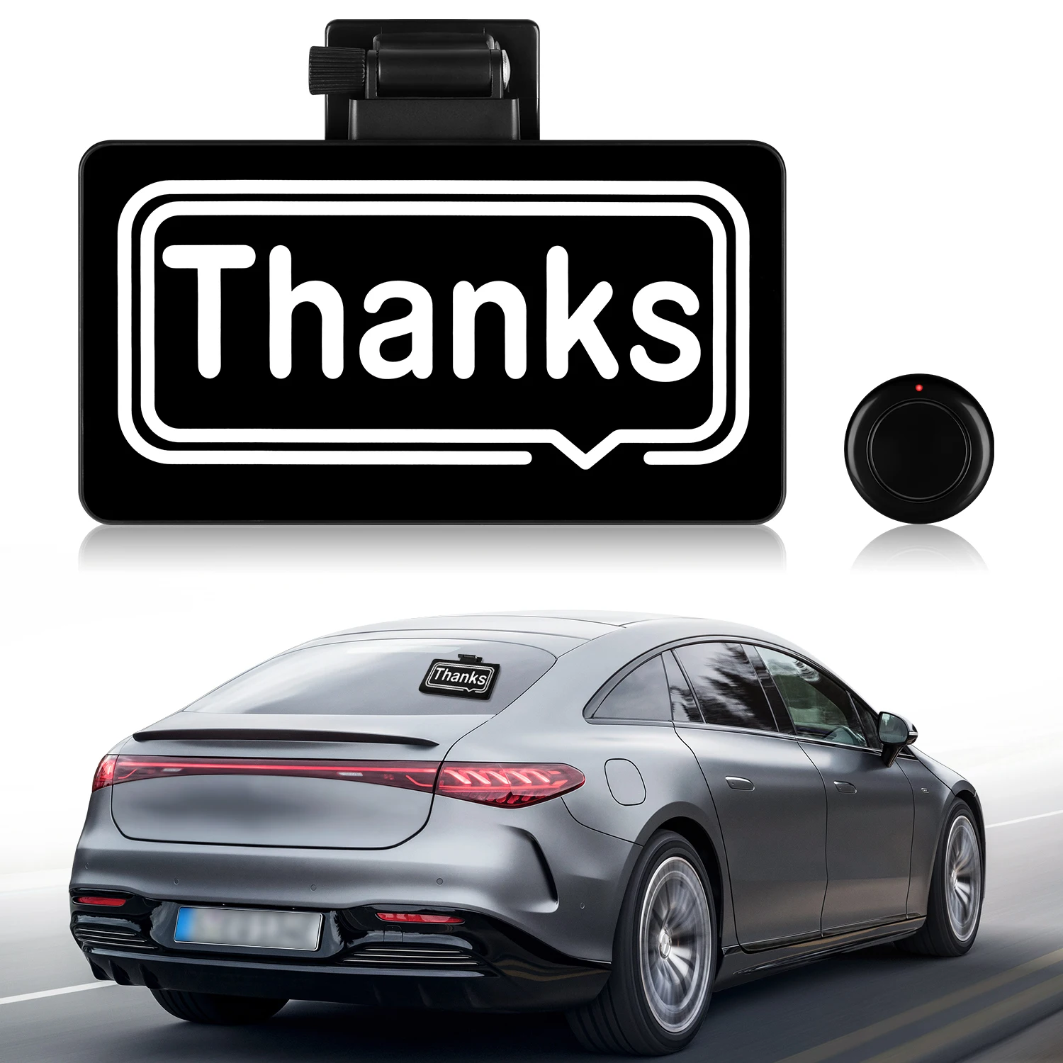 

Car Rear Window Thanks Light Auto Remote Control Driving etiquette lights Sign Display Light RGB LED Lamp Car Accessories