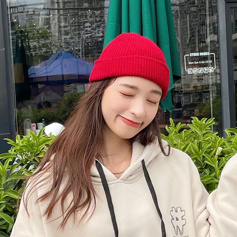 

Unisex Winter Hats Solid Warm Soft Knitted Hats Autumn Cute Ski Hats Hip Hop Caps Women's 2022 New