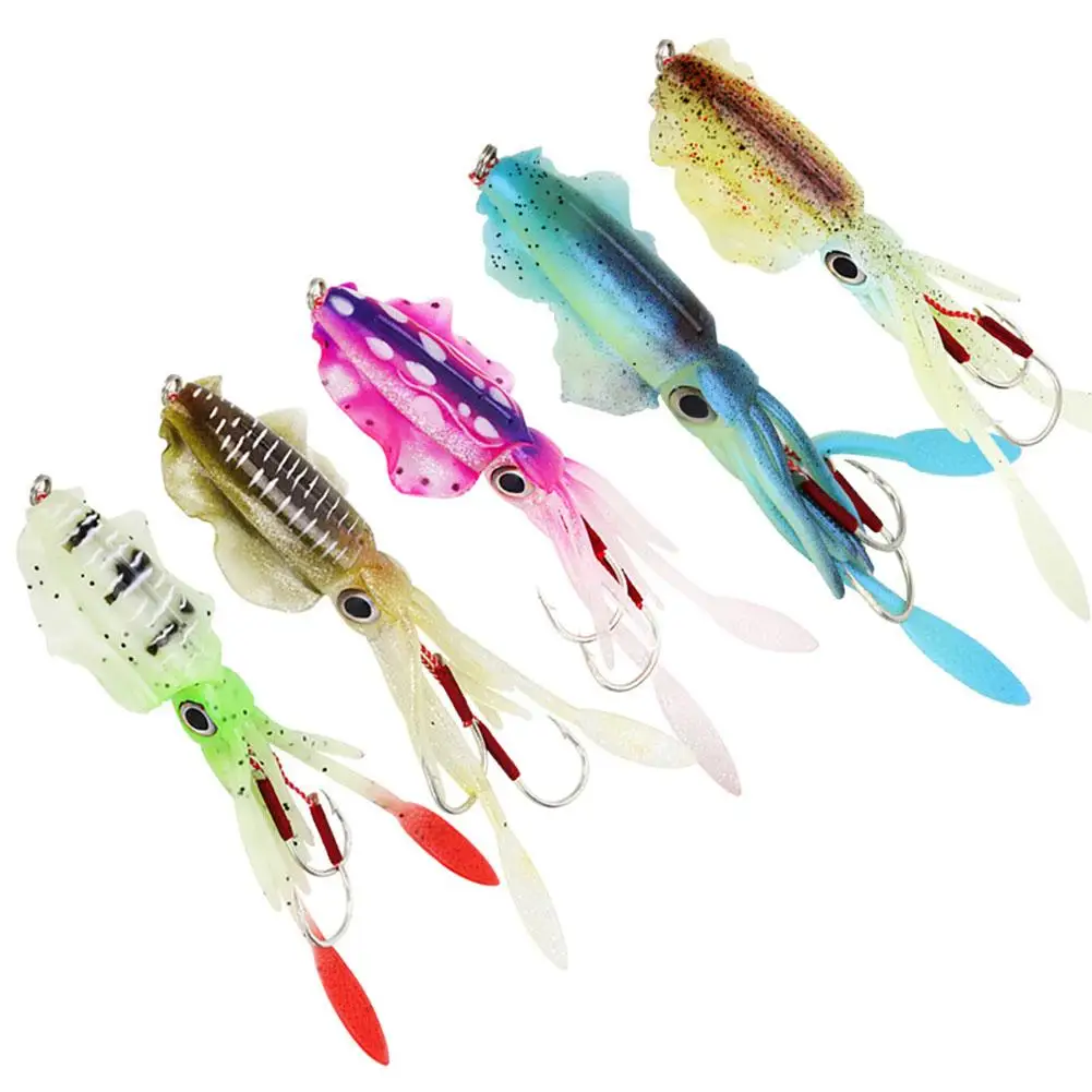 15cm60g Squid Fishing Bait With Double Hook Reusable Bite-resistant Simulation Fake Bait For Fishing Dropship images - 6