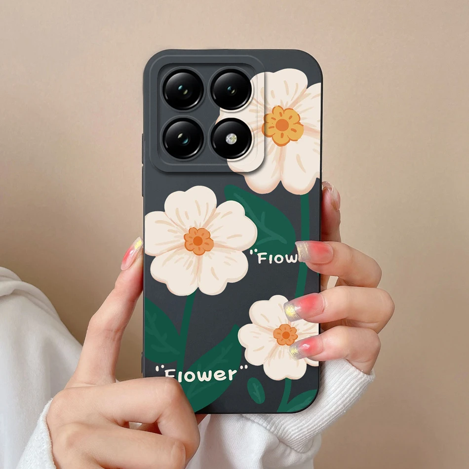 Чехол для Xiaomi 14T Pro Flower Plant с полным покрытием противоскользящий мягкий жидкий
