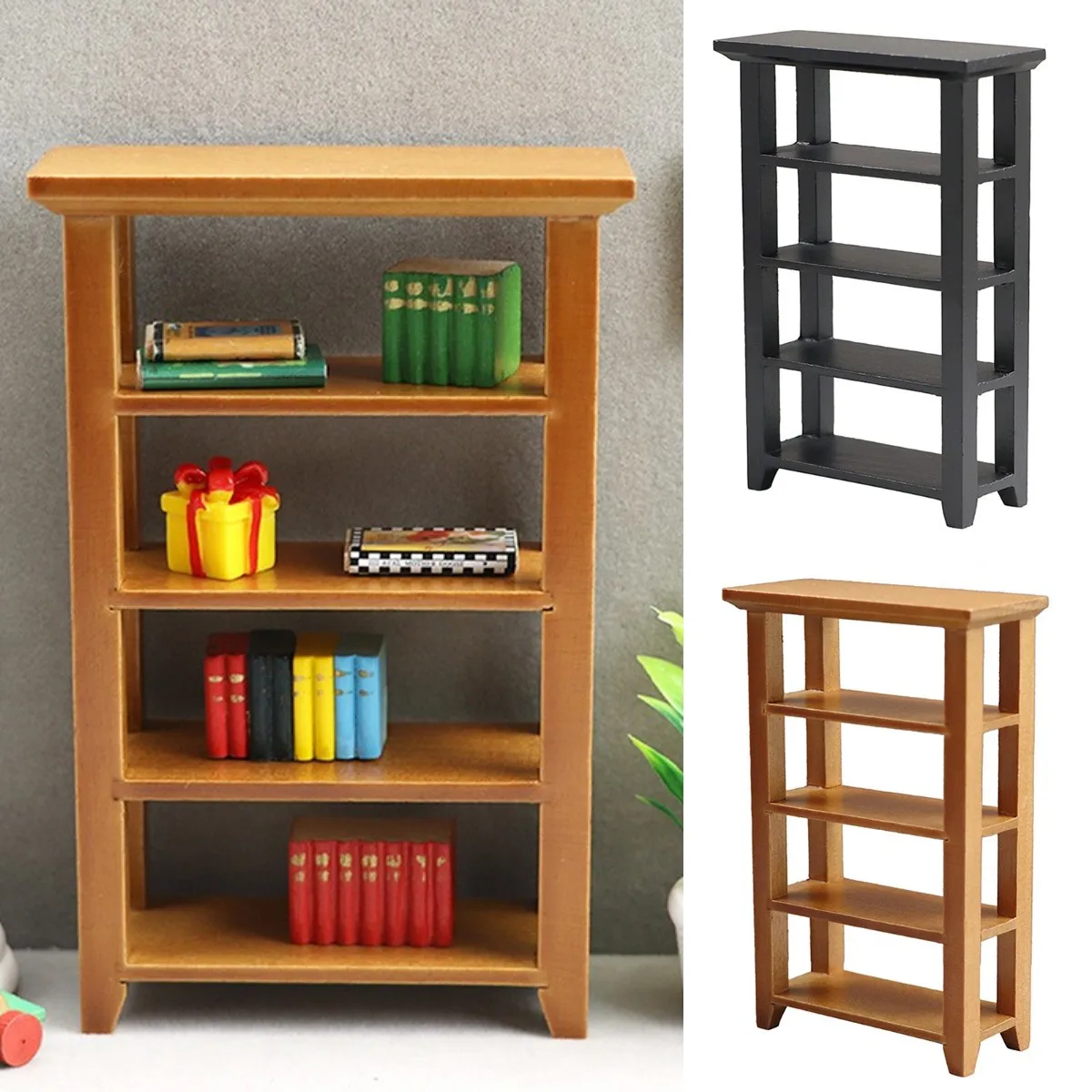 

1:12 Dollhouse Miniature Furniture Mini Wooden Display Shelf Flower Stand Storage Rack Modle Toys Doll House Decor Accessories
