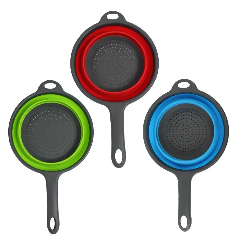 Складной силиконовый дуршлаг для мытья фруктов и овощей