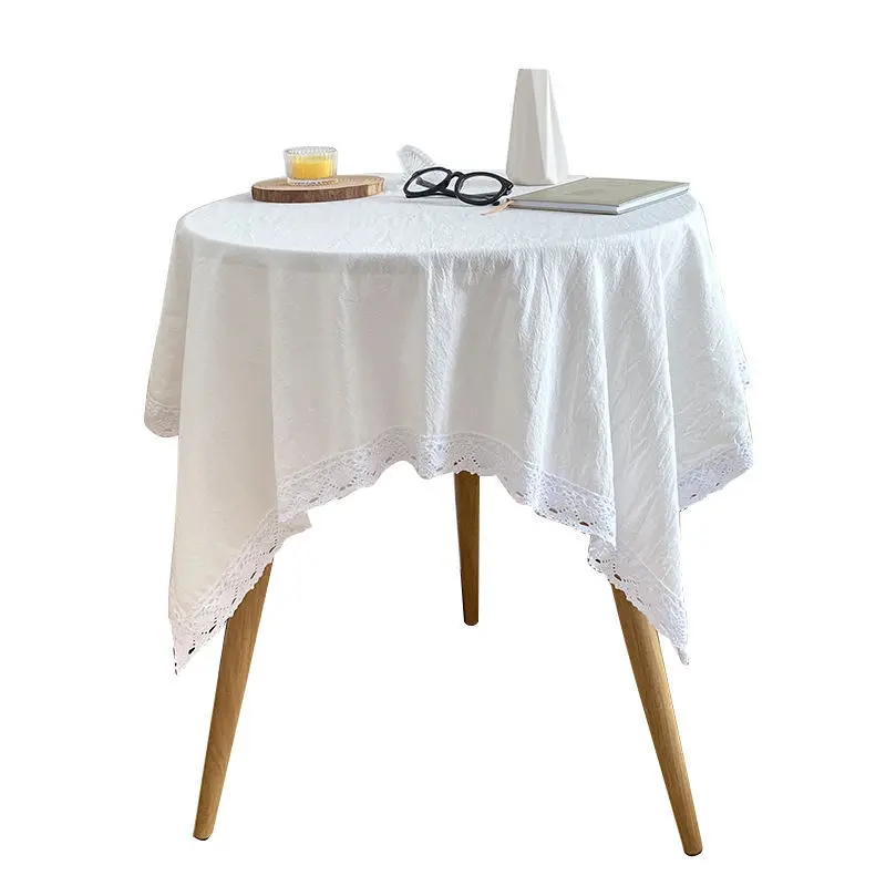 

Кружевная скатерть из хлопчатобумажной ткани, моющаяся скатерть для свадебной вечеринки, банкета, роскошное украшение для стола
