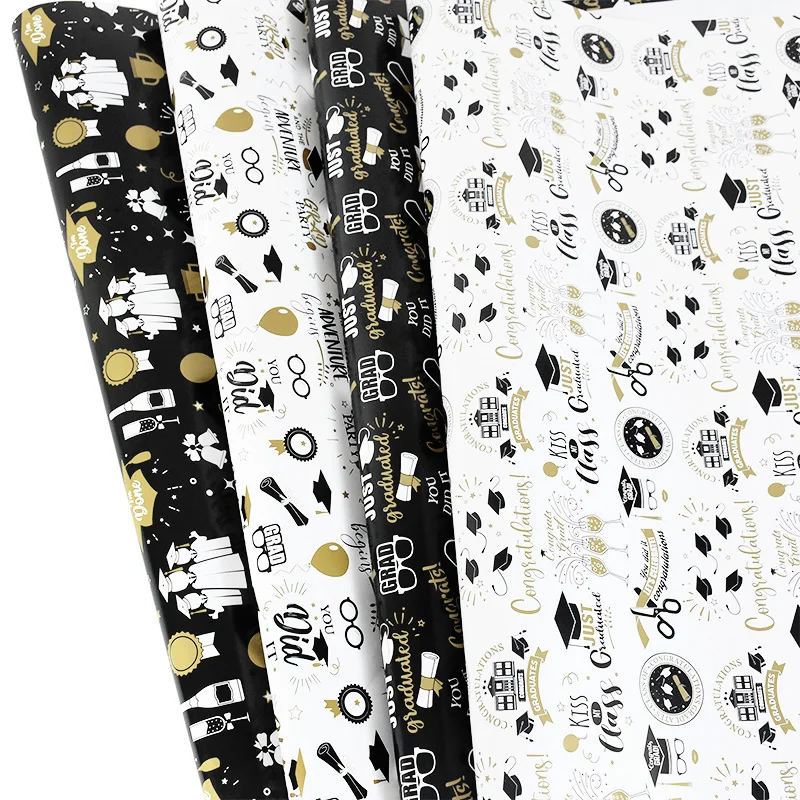

50*70cm 2023 Graduation Wrapping Paper Bachelor's Cap Decoration Gift Wrap Artware Kraft Packing Paper Origami Paper Craft