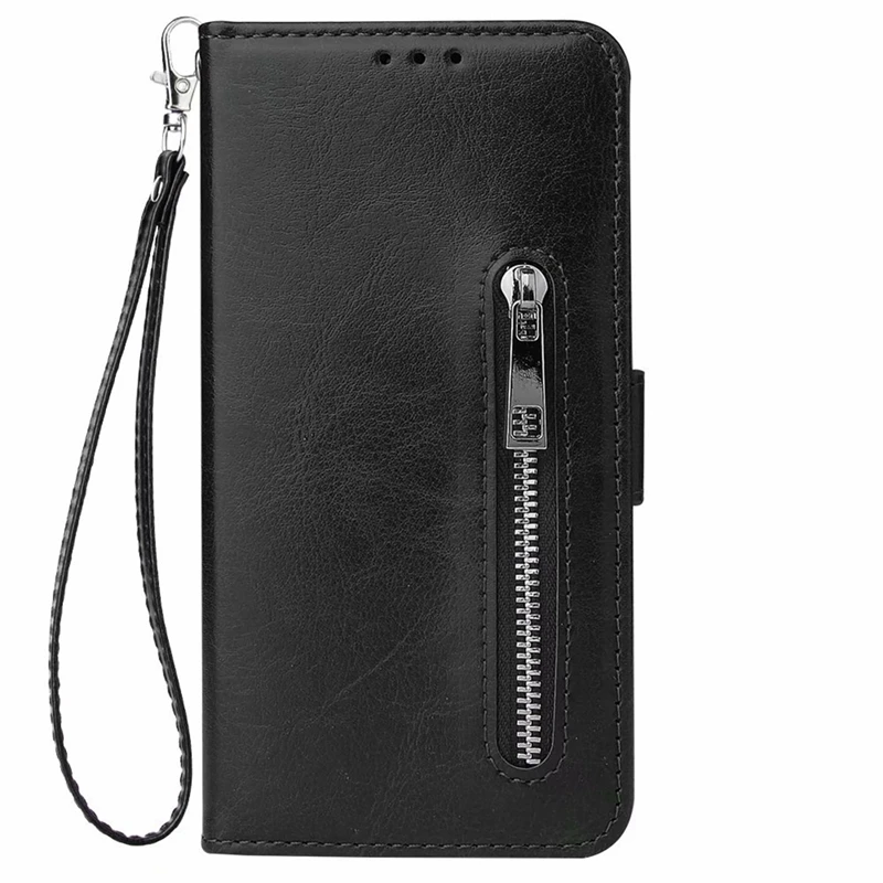 

HTHL-Suitable For Zipper For Iphone 12 Pro Case Wallet Leather Flip Stand Fashion Case Cover Mobile Phone Bag