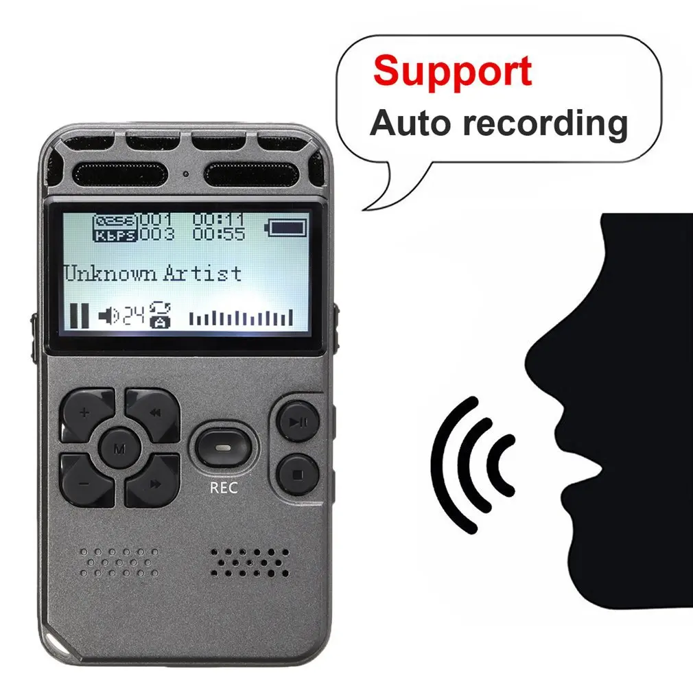 

MP3 плеер 8G, перезаряжаемый ЖК цифровой Аудио Диктофон, диктофон, MP3-плеер для лекций, встреч, шумоподавление