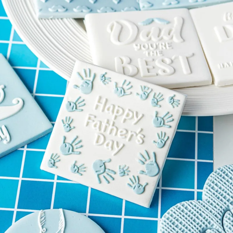 

2022 Father's Day Fondant Cookie Cutter Household DIY Pastry Sugar Crafts Form Love Dad Dad's Holiday Pattern Embossing Stamp