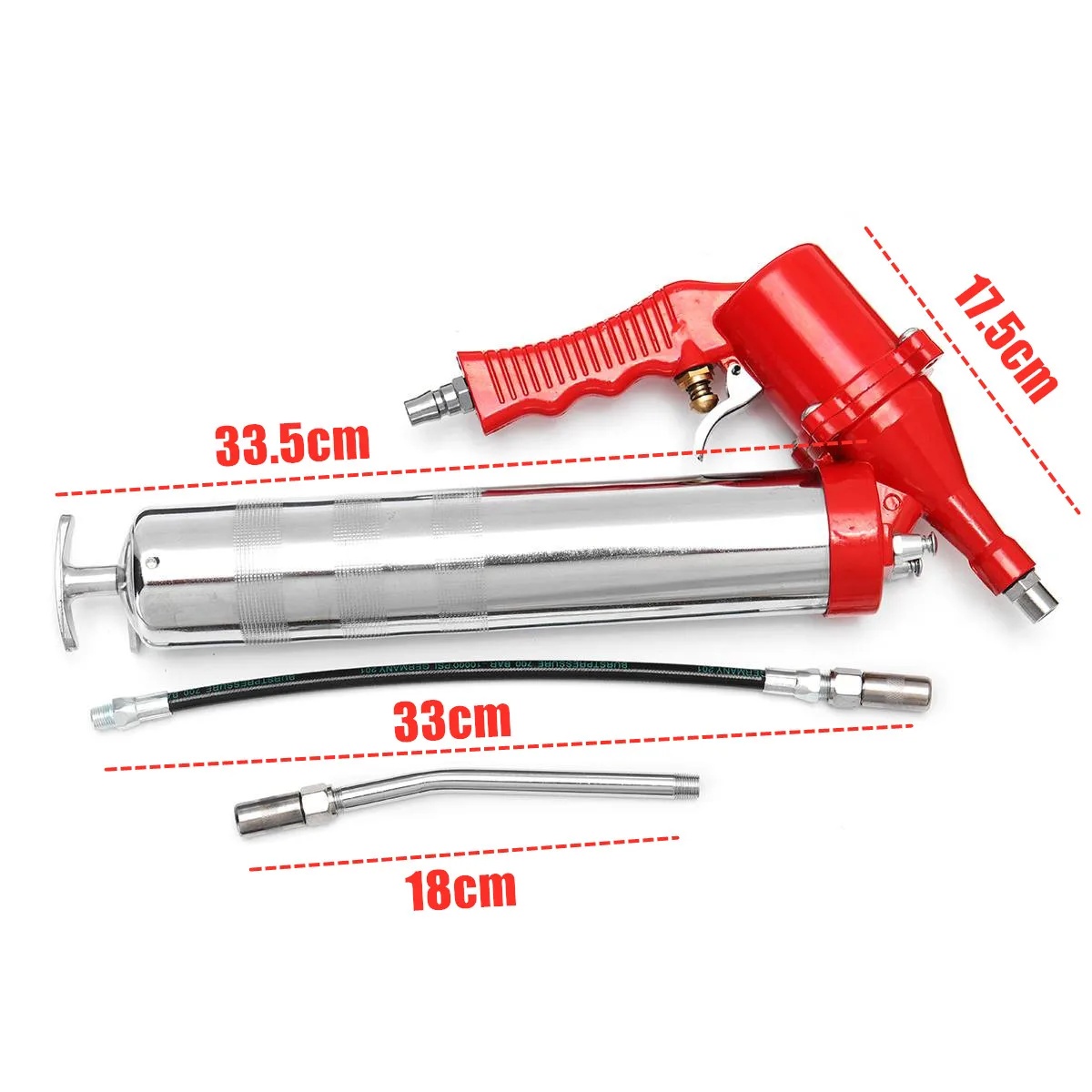 1 Set Car Manual One Hand Grip Air Mini Pneumatic Compressor Pump Grease Tith Pipe Tupe Hose For Gun Red SUV Truck |