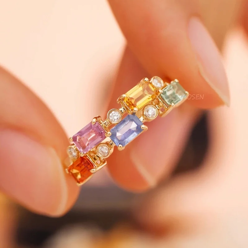 

Luxury Female Rainbow Zircon Crystal Stone Ring Charm Gold Color Wedding Adjustable Rings for Women Promise Engagement Jewelry