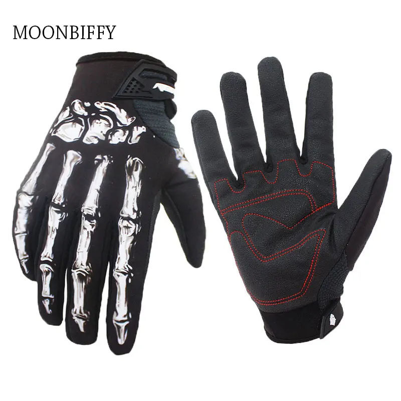 Cycling Bike Bicycle Gloves Motorcycle Skull Bone Skeleton Full Finger Gloves Windproof Warm Outdoors Riding Skiing Gloves New