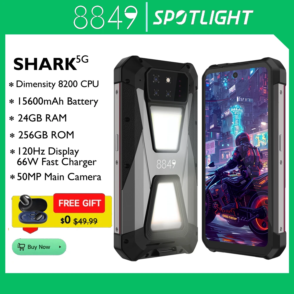 8849 SHARK смартфон повышенной яркости ОЗУ 24 ГБ (12 Гб + 12 ГБ) ПЗУ 256 аккумулятор 15600 мАч