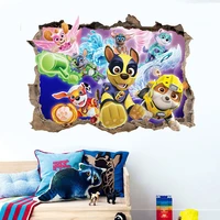 hot disney 3d pawed wall stickers for kids bedroom decoration patrolling toys diy boys girls creative gifts pvc home decor