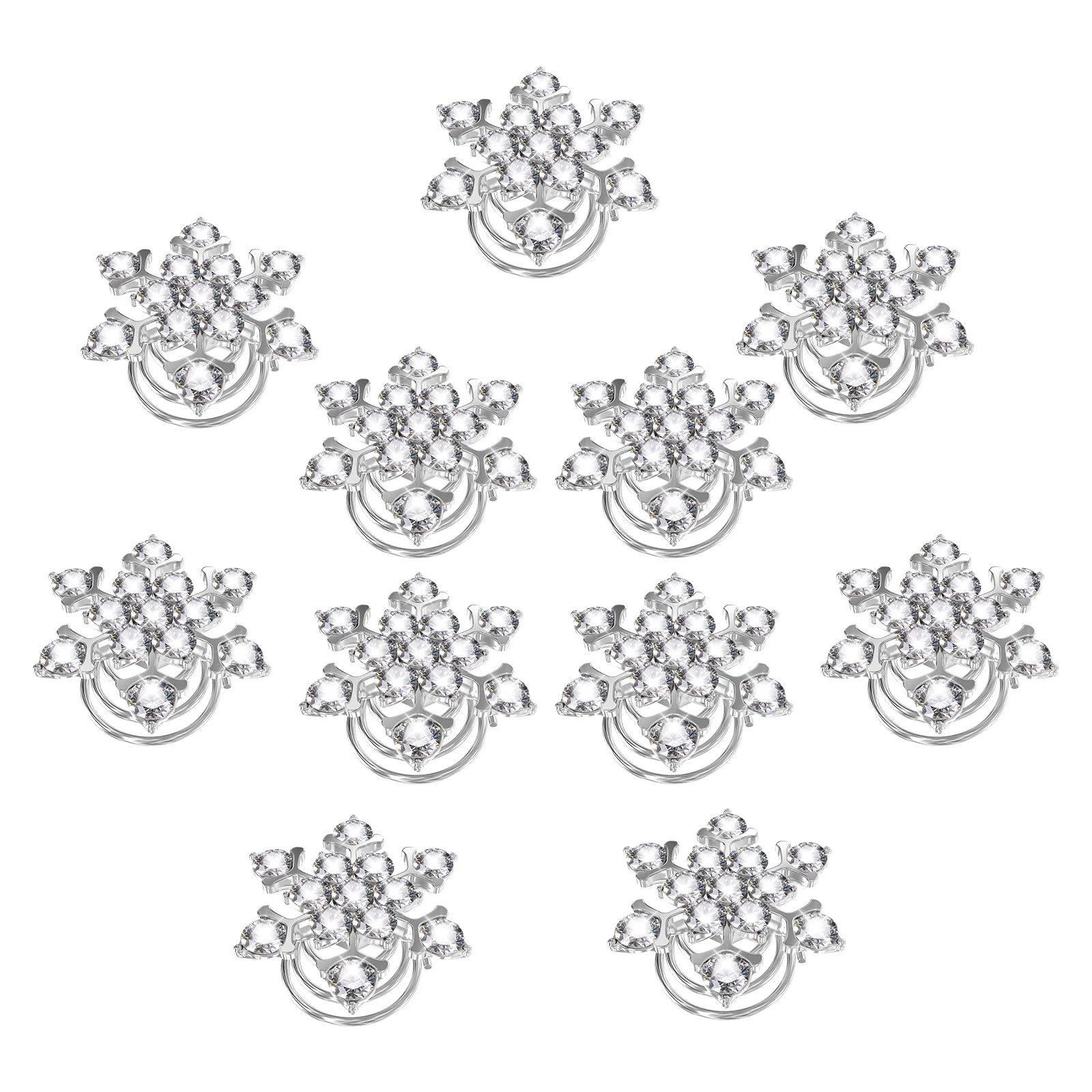

Hair Snowflake Crystal Clips Rhinestone Spiralcoils Hairpins Spirals Bridal Pin Hairpinaccessories Jewelry Pearlfor Bobby Jewels