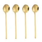 Брикет из нержавеющей стали для кофе, сахара, десерта, торта, мороженого, супа, антитравы, капучино, набор из 4 золотых