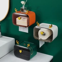 wall mounted multi function waterproof storage rack tissue box shelf toilet paper holder rolldraw paper dispenser