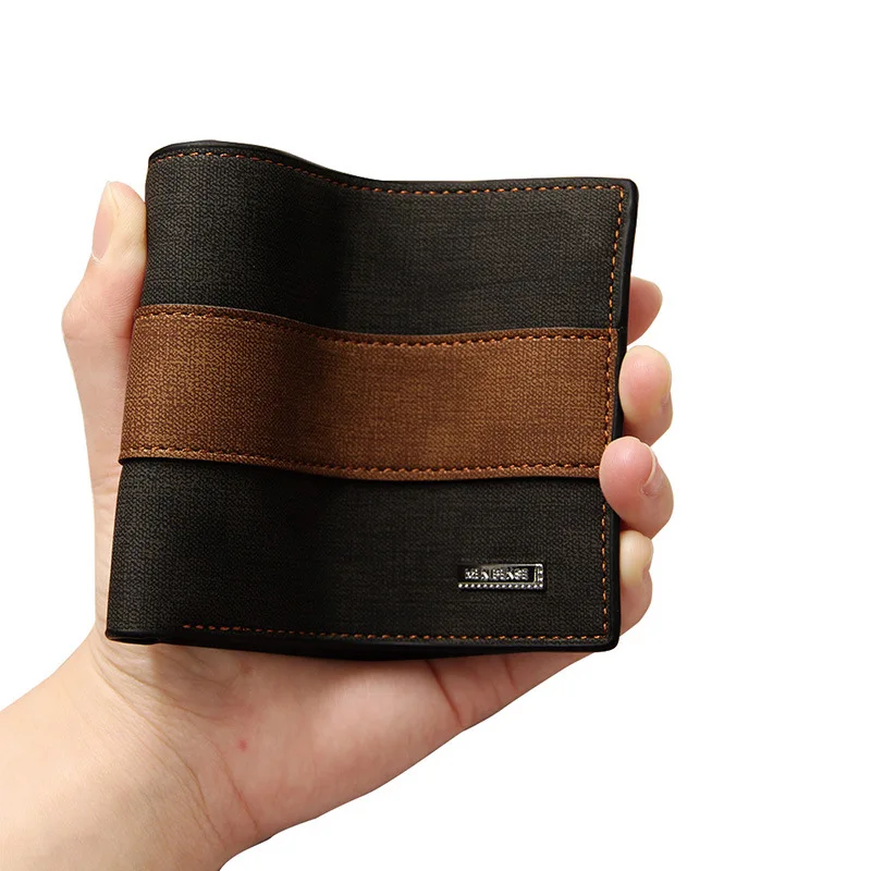 

Men's Wallet with Coin Pocket Vintage Slim Purse Patchwork PU Leather Wallets Luxury Male Business Wallet Credit ID Card Holder